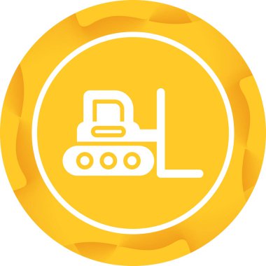 Modern Buldozer simgesinin vektör çizimi 