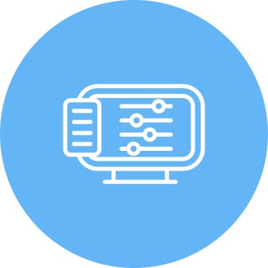 Masaüstü Bilgisayar Web simgesi vektör çizimi