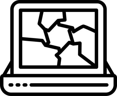 dizüstü bilgisayar simgesi, vektör illüstrasyonu basit tasarım