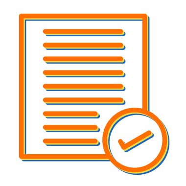 Kontrol edildi. Web simgesi basit illüstrasyon