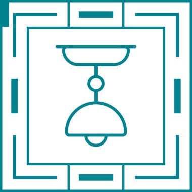 tavan lambası simgesi, vektör illüstrasyonu 