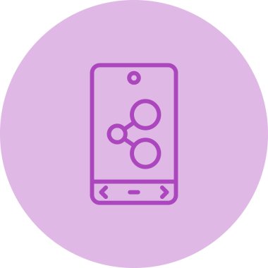 Ağ sembollü mor akıllı telefon simgesi