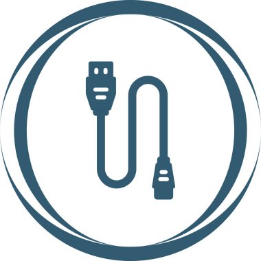 yazıcı kablo simgesi web basit illüstrasyon
