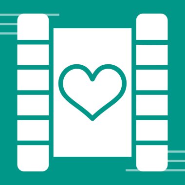 Aşk hikayesi film ikonu vektör illüstrasyonu 