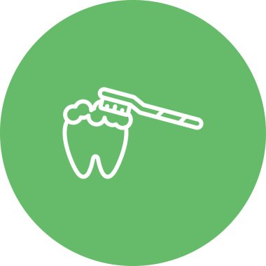 Diş fırçalama simgesi vektör çizimi 