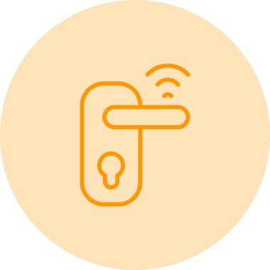 Eşsiz kablosuz anahtar kapı kilidi vektör çizgisi simgesi