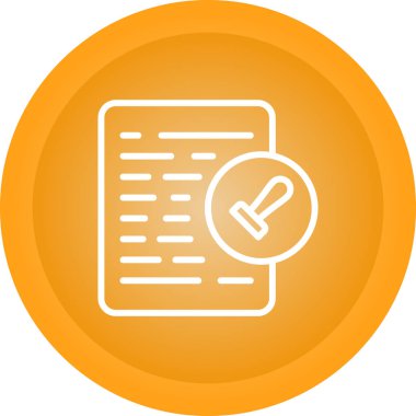 Belge İzni Web simgesi vektör illüstrasyonu