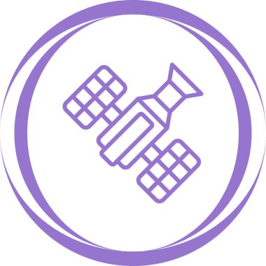 Uzay radar ikon vektörü. Uydu ana hatları çizimi