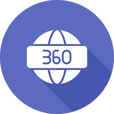 360 Derece sembolü, ağ simgesi, vektör illüstrasyonu 