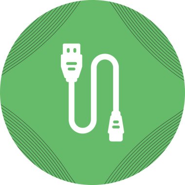 yazıcı kablo simgesi web basit illüstrasyon