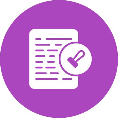 Belge İzni Web simgesi vektör illüstrasyonu