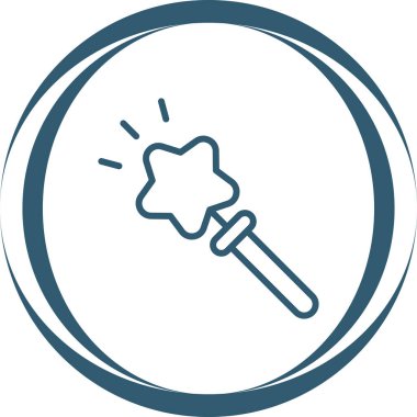 Sihirli Değnek Modern simgesinin vektör çizimi     