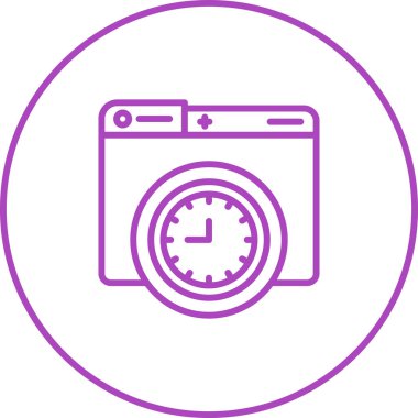 Saat web simgesi, vektör illüstrasyonu  