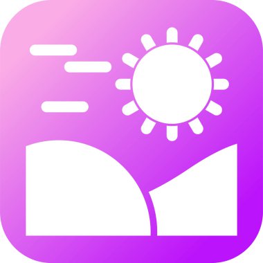 Çöl web simgesi, basit vektör illüstrasyonu