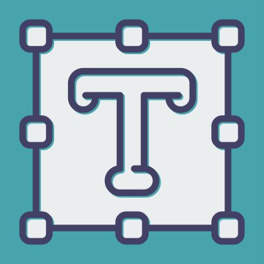 Metin aracı simgesinin vektör illüstrasyonu