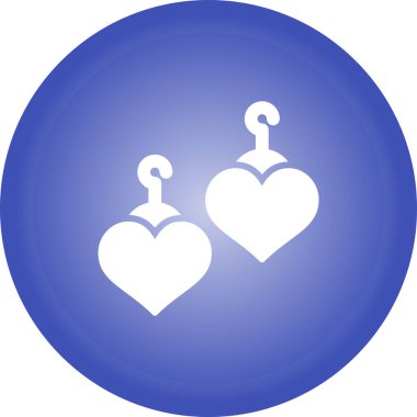 Kalp Şeklinde Küpeler vektör ikonu çizimi