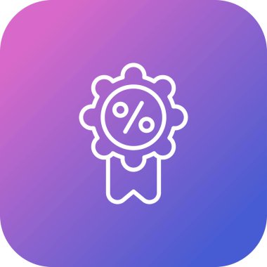 Rozet yüzde web simgesi, basit vektör illüstrasyonu