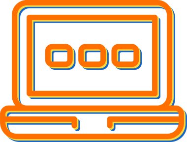 Dizüstü bilgisayar simgesi vektör çizimi