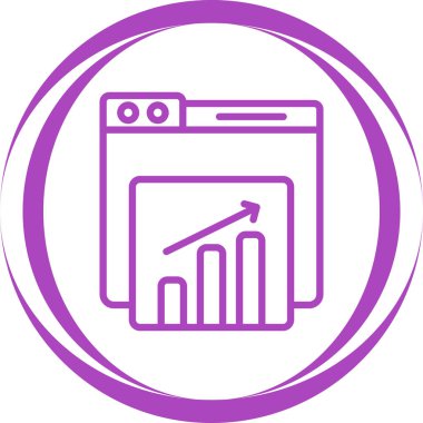 Web sitesi istatistikleri simge, vektör çizim