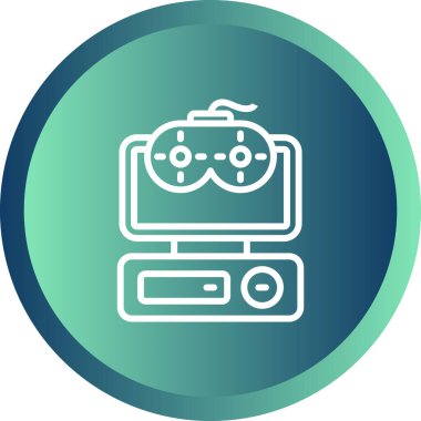 Masaüstü bilgisayar simgesi, vektör illüstrasyonu basit tasarım