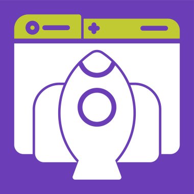 roket simgesi, vektör illüstrasyonu basit tasarım