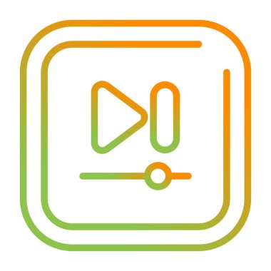 vector illustration of Video Next Track Square icon