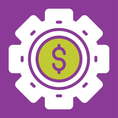 Dolar dişlisi. Web simgesi basit illüstrasyon