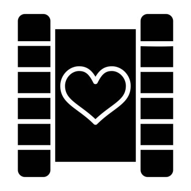 Aşk hikayesi film ikonu vektör illüstrasyonu 