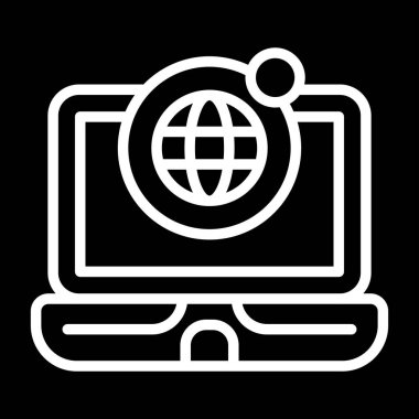 Online Dünya simgesi, vektör illüstrasyon 