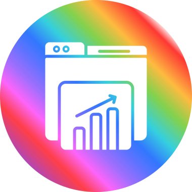 Web sitesi istatistikleri simge, vektör çizim