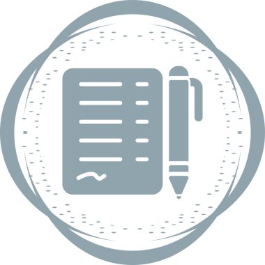 Belge İmzalı Web simgesi vektör illüstrasyonu