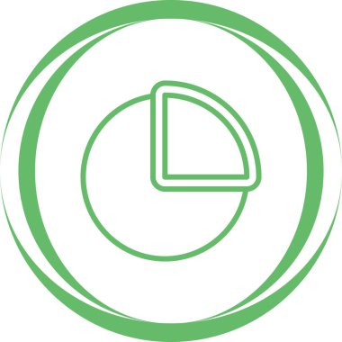 Pie Chart Simgesi modaya uygun düz stil. Web sitenizin tasarımı için grafik sembolü, logo, uygulama, UI. Vektör illüstrasyonu