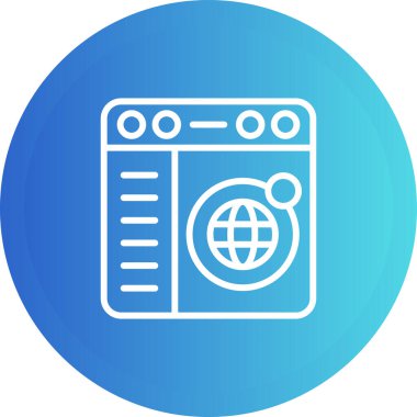 Online Dünya simgesi, vektör illüstrasyon 