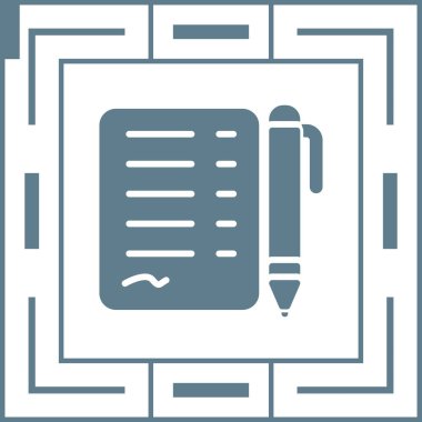 Belge İmzalı Web simgesi vektör illüstrasyonu