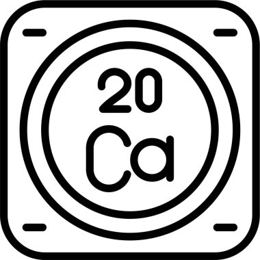 Ca, Kalsiyum element vektör simgesi, periyodik tablo elementi. Vektör çizimi. Beyaz arkaplanda izole