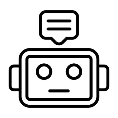Chatbot 'lar. Web simgesi basit illüstrasyon