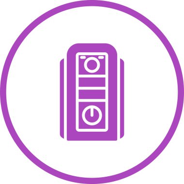 İşlemci kulesi. Web simgesi basit illüstrasyon