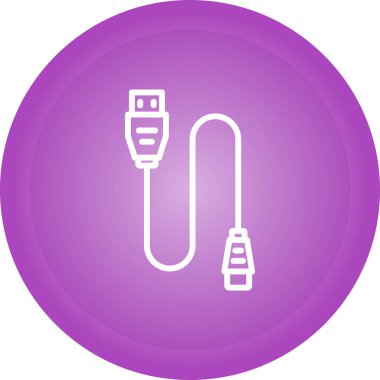 yazıcı kablo simgesi web basit illüstrasyon