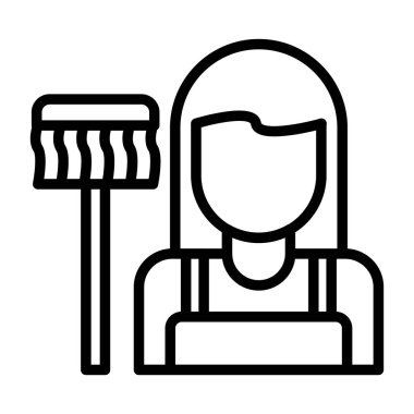  Temizlikçi simgesi tasarımı, vektör illüstrasyonu