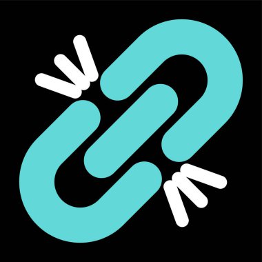 Kırık Bağlantı simgesi, vektör illüstrasyonu basit tasarım