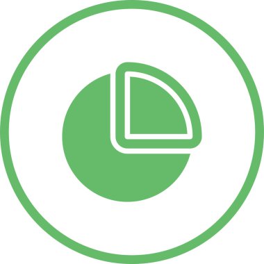 Pie Chart Simgesi modaya uygun düz stil. Web sitenizin tasarımı için grafik sembolü, logo, uygulama, UI. Vektör illüstrasyonu