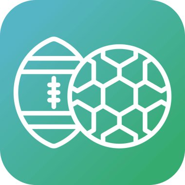 Ragbi ve futbol toplarının vektör çizimi 