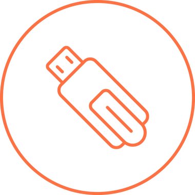usb flash disk simgesinin vektör çizimi 