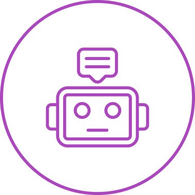 Chatbot 'lar. Web simgesi basit illüstrasyon