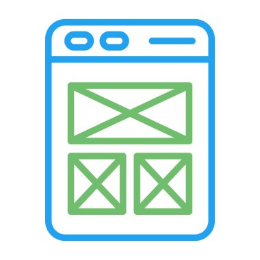 Web sitesi tel kafes. Açılış sayfası satırı simgesi. Web sayfası kullanıcı arabirimini tarayıcı penceresinde