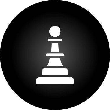 Satranç taşı web simgesi, basit vektör illüstrasyonu