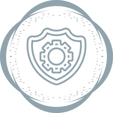 Bir kalkan simgesinin vektör illüstrasyonu