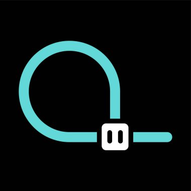 Kablo bağı simgesi, vektör illüstrasyonu basit tasarım