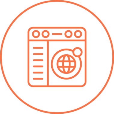 Online Dünya simgesi, vektör illüstrasyon 