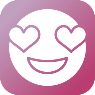 Aşk Emoji simgesi, vektör illüstrasyonu basit tasarım